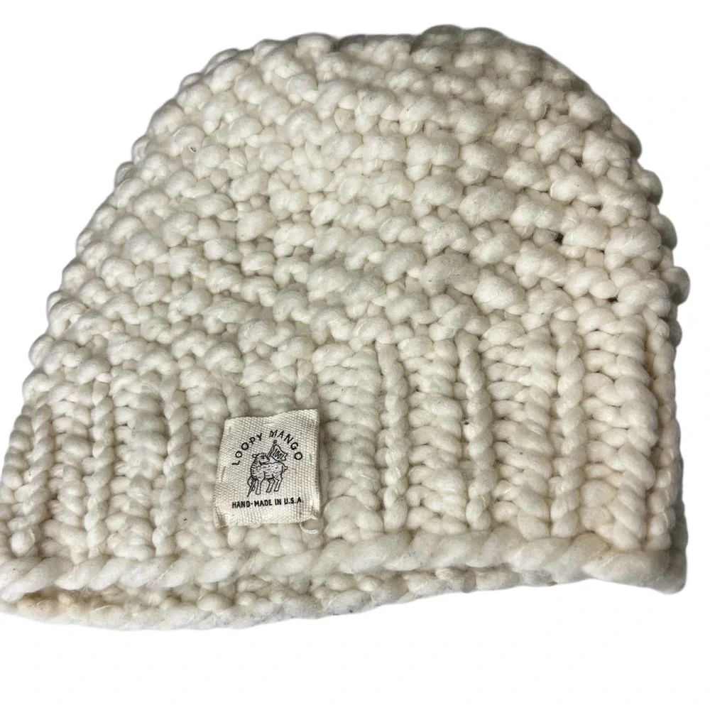 Loopy Mango Large Moss Stitch Merino Wool Beanie